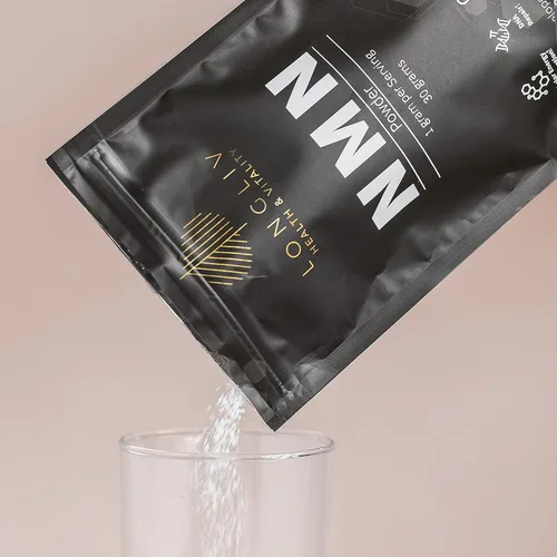 Vista 2 de LongLiv NMN Suplemento – Polvo avanzado de mononucleótido de nicotinamida NMN – Suplementos NMN formulados por médicos 1000 mg para optimización
