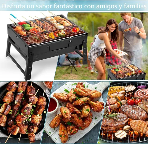 Vista 5 de Uten Parrilla de carbón, parrilla de barbacoa Plegable Portátil Ligero Parrilla de ahum