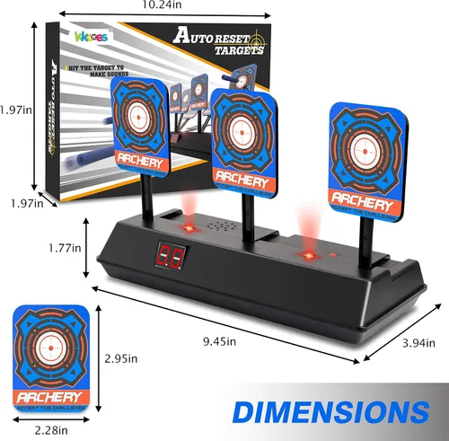 Vista 7 de KKONES - Objetivo de disparo digital con puntuación eléctrica y reinicio automático para pistolas Nerf