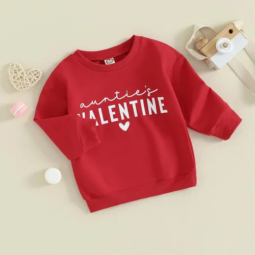 Vista 54 de Sudadera con cuello redondo para el día de San Valentín para bebé, niña, niño, para el día de San Valentín