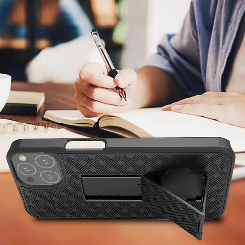 Vista 7 de Ailiber Funda compatible con iPhone 13 Pro, funda para iPhone 13 Pro con protector de pantalla, clip giratorio para cinturón, soporte de soporte