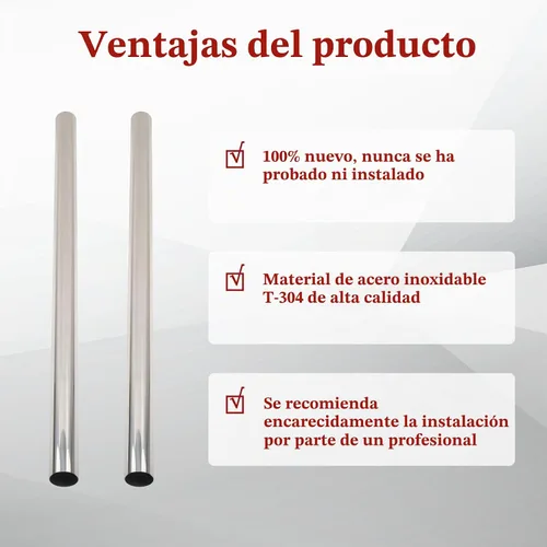 Vista 5 de 2 Pulgadas (51MM) Longitud 30 Pulgadas Recto Tubo de Acero Inoxidable Intercooler de Turbocompresor para Entrada de Aire Universal-2 Piezas