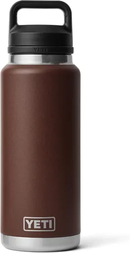 Vista 11 de YETI Rambler - Botella de 36 onzas, aislada al vacío, a prueba de fugas, de acero inoxidable con tapón para sorbos Aislamiento al vacío Azul marino