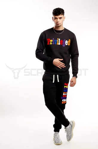Vista 61 de SCREENSHOT APPLIQUE F11966 Premium Fleece Streetwear Chenille EMB Crew Neck Sweatshirt - Classic Fit
