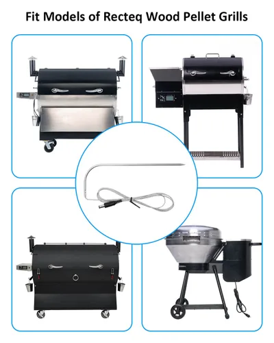 Vista 6 de 2 piezas de repuesto de sonda de carne de temperatura para parrilla de pellets de madera Rec tec Apto para accesorios de parrilla Recteq, con 2