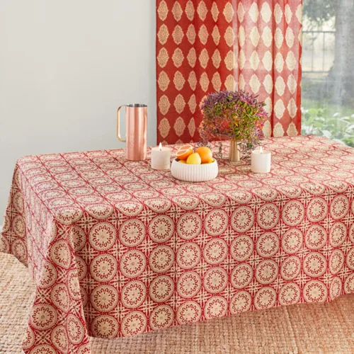 Vista 25 de Saffron Marigold Mantel redondo impreso a mano – Pink Dahlia Daydreams lujoso 100% algodón, lavable, para decoración del hogar, cocina, café o mesa