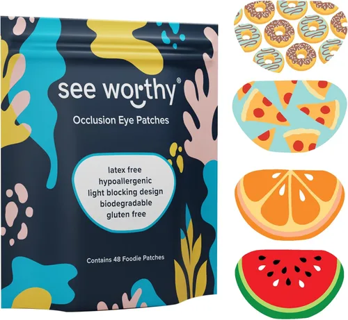 Vista 9 de Parche adhesivo para ojos para niños y adultos - Como se vio en Shark Tank - Parche ocular transpirable y cómodo en negro para ojo perezoso