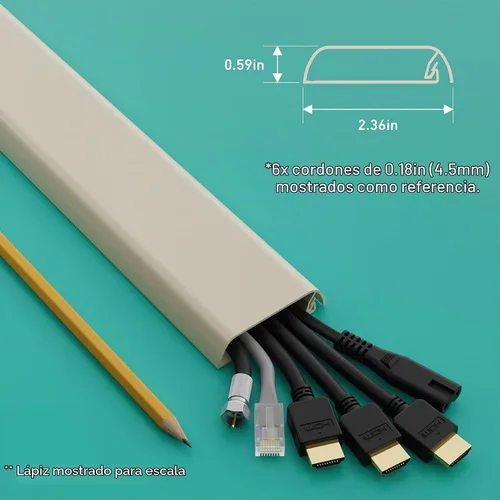 Vista 3 de D-Line Ocultador de Cables para Soporte de Pared de TV, Oculta Cables de TV Montada, Cubiertas de Cables, Cubierta Autoadhesiva para Cables