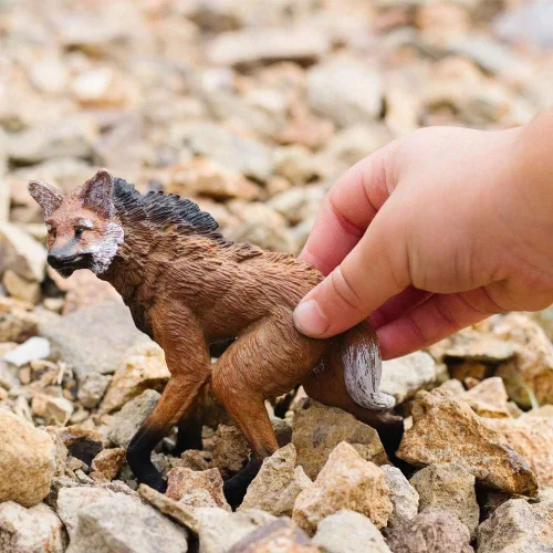 Vista 2 de Safari Ltd. Figura de lobo de melena – Figura realista de animales de 4 pulgadas – Juguete educativo para niños, niñas y niños a partir de 3 años