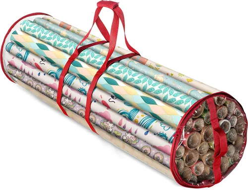 Vista 11 de ZOBER - Bolsa de almacenamiento para papel de regalo de Navidad