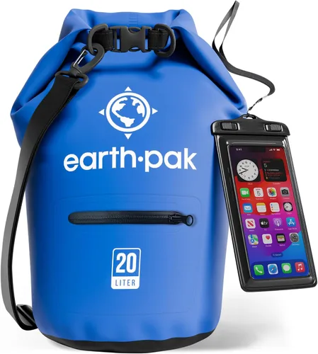 Vista 21 de Earth Pak Bolsa seca impermeable con bolsillo con cremallera, mochila impermeable para mantener el equipo seco