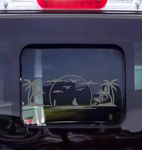 Vista 4 de Xinghe Adhesivo para ventana central trasera Ford F150 F250 F350 2015-2024, para Ford F150 F250 2021 2022 2023 2024 Ford F150 F250 350 Accesorios
