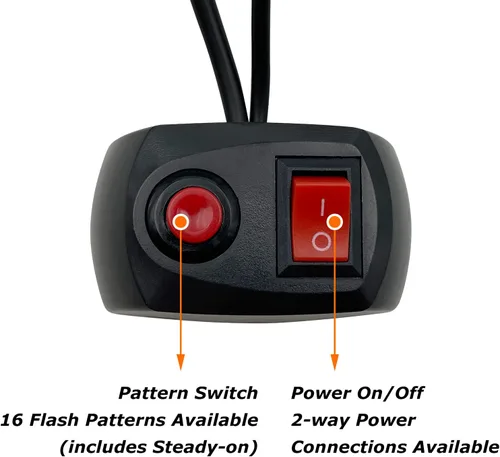 Vista 3 de (Actualización 2) Luces estroboscópicas LED para vehículos de emergencia, camiones, 12-24V, IP66, impermeable (ámbar)