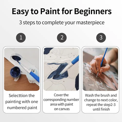 Vista 7 de SOTYIOO Kits de pintura por números de Halloween para adultos, pintura por números para adultos principiantes, dibujo y pintura con pinceles