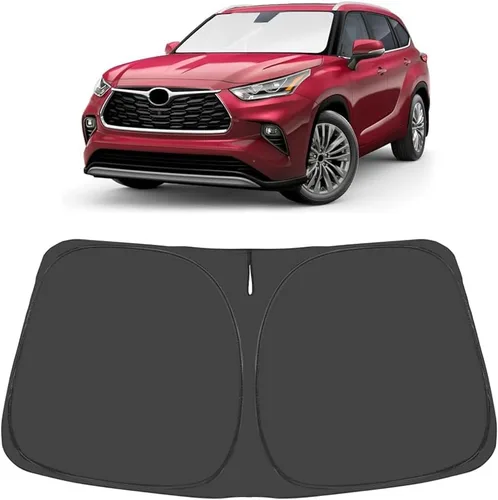 Vista 236 de Proadsy Parasol para parabrisas Rivian R1S 2022-2025 2026 de 4 capas plegable, protector de parasol frontal que bloquea los rayos UV, mantiene