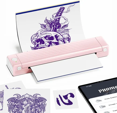 Vista 10 de Itari Kit de impresora de plantillas de tatuaje con papel de transferencia Negro