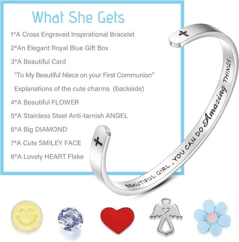 Vista 6 de Pulseras grabadas personalizadas para niñas y mujeres, regalos de joyería para hija, nieta, esposa, mamá, hermana cristiana, amigas, compañeras