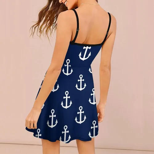 Vista 2 de Vestido de playa casual sin mangas con cuello redondo para mujer 2023