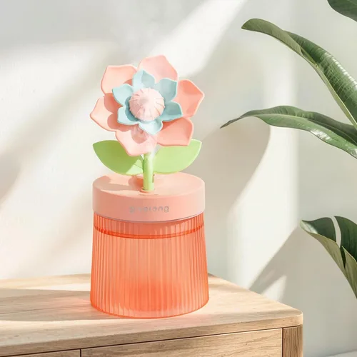 Vista 9 de Mini humidificador de flores bonitas, humidificadores de escritorio pequeños de niebla fría, humidificadores portátiles de escritorio personal USB