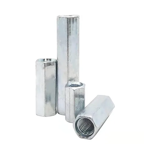Vista 5 de M6 X 0.039 x 0.709 in Longitud larga Rod métrica hexagonal tuerca de acoplamiento, cinc plateado 5 PC