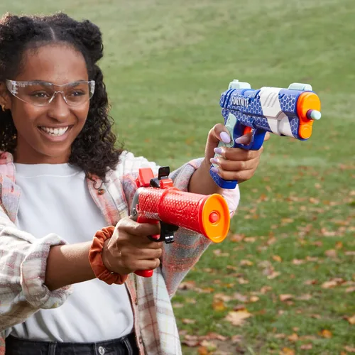 Vista 6 de Nerf Fortnite Paquete Doble Incluye 2 Lanzamisiles (Flint-Knock y LP) y 6 Dardos de Espuma Elite