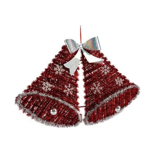 Vista 2 de Adorno Navideño Krist+ Blanco Rojo Polipropileno PET Plástico Campanas 30,8 x 5,4 x 50,5 cm 52 x 31,5 x 7,5 cm Luz LED
