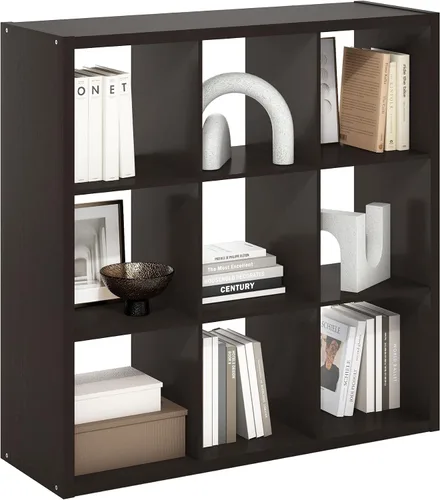 Vista 58 de Furinno Estantería para cubículos, estantería apilable, organizador de almacenamiento en cubos con parte trasera abierta, extragruesa, 15.8 x 15.8 x