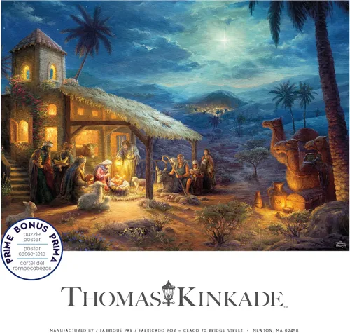 Vista 6 de Ceaco - Thomas Kinkade - Holiday - Belén - Rompecabezas de 1000 piezas