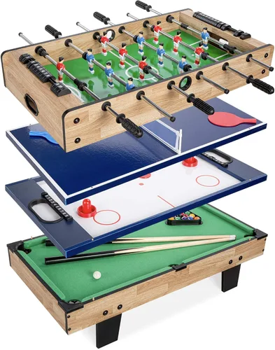 Vista 9 de Best Choice Products 4-in-1 Multi Game Table, Childrens Combination Arcade Set w/Pool Billiards, Air Hockey, Foosball and Table Tennis