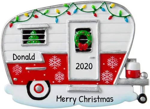 Vista 13 de Adornos de campamento personalizados 2025 – Adorno Airstream para caravana, remolque, Airstream, adorno de Navidad, tren, adornos de Navidad 2025