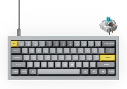Vista 21 de Keychron Q4 Teclado mecánico personalizado con cable, 60% de diseño QMK/VIA macro programable con interruptor rojo Gateron G Pro intercambiable