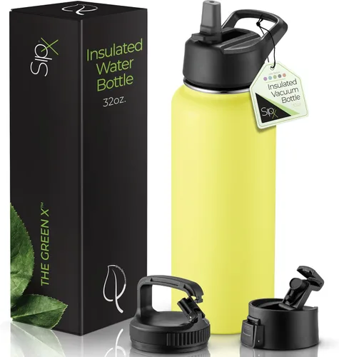 Vista 40 de SIPX™ Botella de Agua Aislada de 18 oz con 3 Tapas – Acero Inoxidable a Prueba de Fugas, Triple Aislamiento – Frío 24 Horas/Caliente 12 Horas