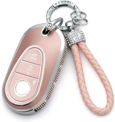 Vista 9 de Creativity Funda para llave de Mercedes Benz. Hermosa funda de TPU compatible con CLS CLK AMG ML C CL E S SL SLK G GLC GLE GLS M R Smart Remote Key