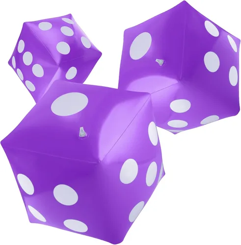 Vista 14 de Paquete de 3 dados inflables grandes jumbo gigantes para interiores y exteriores, juego de mesa Ludo, artículo para fiestas en la piscina