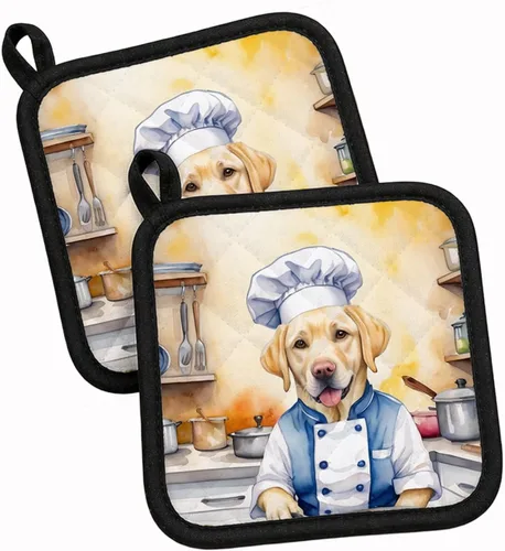 Vista 152 de Caroline's Treasures Coton de Tulear El Chef Par de Agarraderas de Ollas de Cocina Resistentes al Calor Juegos de Agarraderas de Ollas Almohadillas