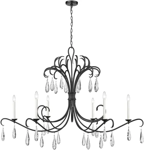 Vista 3 de Z-Lite 3039-59GG Amara - Lámpara de araña de 6 luces en estilo contemporáneo, 34 pulgadas de alto y 58.75 pulgadas de ancho, color acabado: dorado