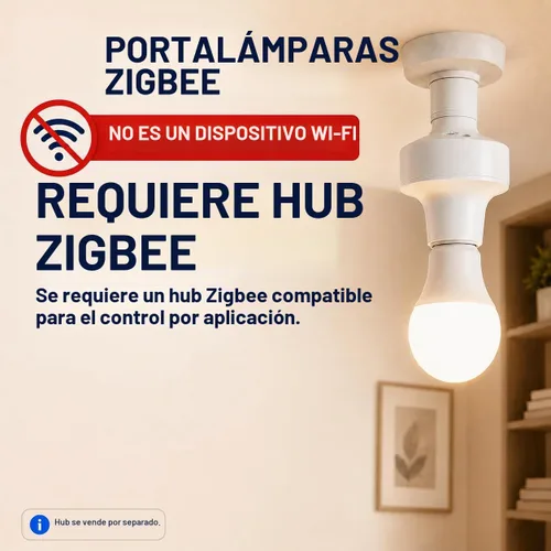 Vista 4 de QIACHIP Adaptador de enchufe de luz de control remoto E26 E27, soporte de luz inteligente ZigBee compatible con control de voz Alexa Echo, requiere