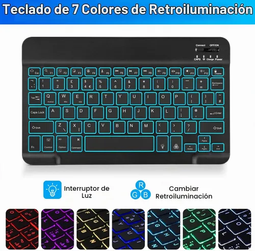 Vista 8 de LAMA Funda con teclado retroiluminado con mouse para Samsung Galaxy Tab S10 Lite/S10 FE/S9 FE de 10.9 pulgadas, funda delgada con teclado y mouse