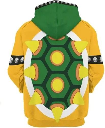 Vista 2 de XIAMUSZ Super Brothers - Sudadera con capucha para disfraz de Luigi Bowser, color melocotón