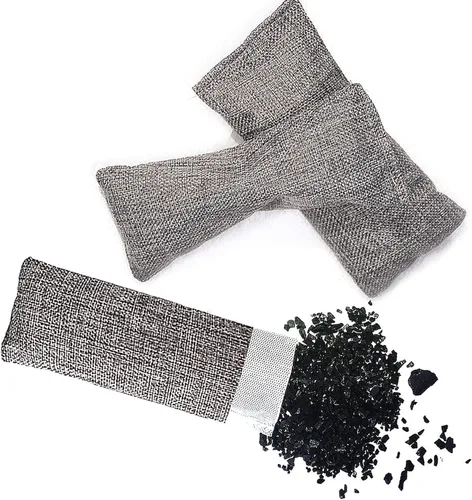 Vista 2 de 12 paquetes de bolsas purificadoras de aire natural, desodorante de zapatos y eliminador de olores, carbón de bambú activado 100% natural no tóxico