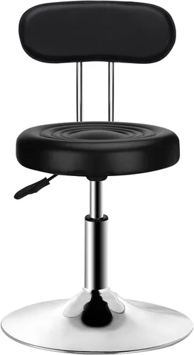 Vista 9 de QiCheng & LYS - Taburete redondo de oficina, altura ajustable, taburete de 360 grados, para oficina, hogar, cocina, belleza, taburete sin ruedas