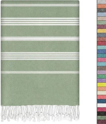 Vista 15 de EPHESUS TOWELS Toalla de playa turca de gran tamaño de 38 x 70 pulgadas, diseño sultán, toalla turca para playa, baño, piscina, gimnasio, yoga