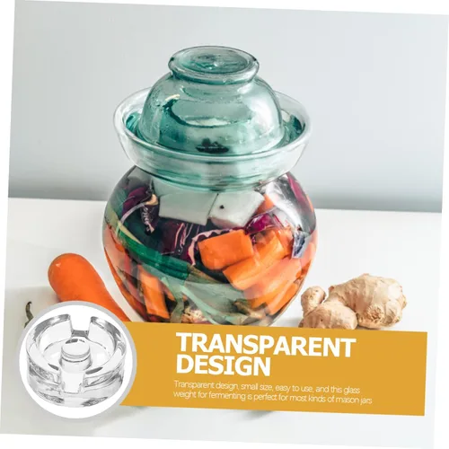 Vista 6 de Pesas de vidrio pequeñas para tapas de fermentación para frascos de boca ancha para conservas de escabeche de chucrut, fácil de usar para proyectos