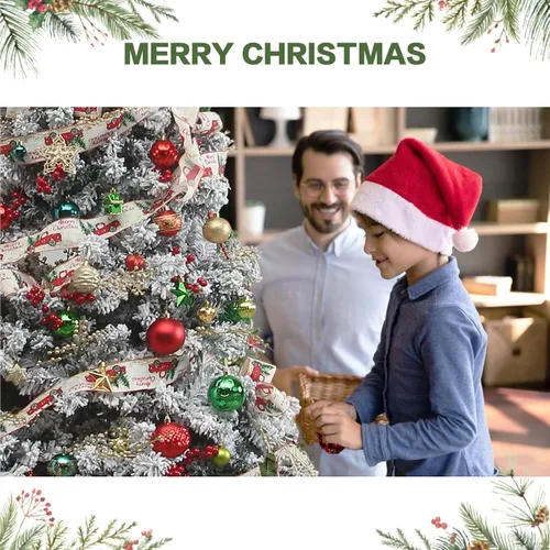 Vista 7 de Juego de adornos de bola de Navidad, 88 piezas de plástico inastillables para colgar en el árbol de Navidad, decoración para interiores del hogar