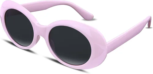 Vista 15 de FEISEDY Gafas de sol blancas ovaladas Clout Goggles para mujeres y hombres, retro, redondas, de moda, con montura, marco de disfraz estilo Clueless