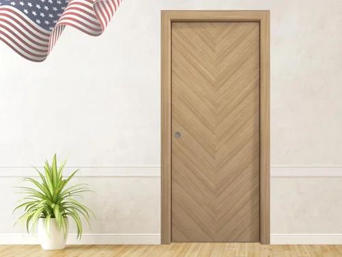 Vista 9 de SARTODOORS Panel de puerta de losa interior de 18 x 80 pulgadas Ego 5005 roble natural Puertas de chapa de madera Armario de bolsillo Natural