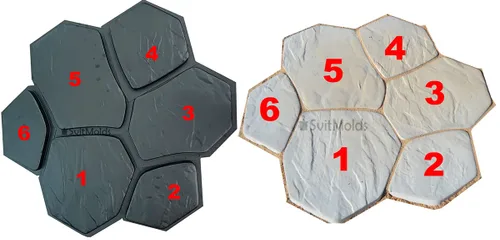 Vista 7 de SvitMolds Moldes de hormigón DIY Vendido 6 piezas Moldes de plástico Losa Fundición de hormigón Pavimentación de Jardín Senderos Piedra Patio