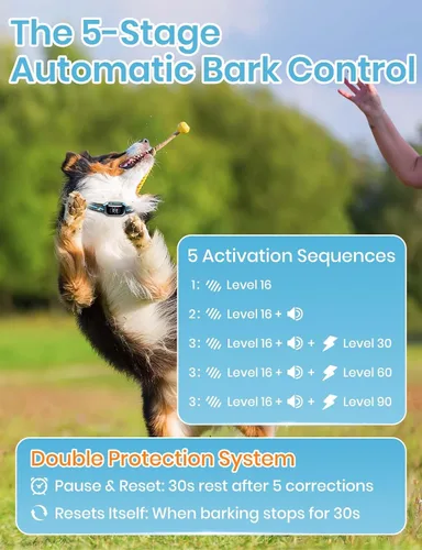 Vista 4 de Smart 2-in-1 Dog Shock and Bark Collar - AI Anti-Misoperation, 3300FT Remote Training Collar, IPX7 Waterproof, 4 Modes