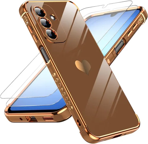 Vista 131 de LeYi Funda para Motorola-G 2025: Love Heart Plating Luxury, Negro