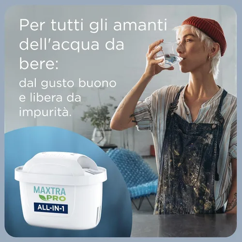 Vista 4 de BRITA Jarra con Filtro de Agua Marella Blanca (2,4 l) Incl. 1x Cartucho MAXTRA Pro All-in-1: Jarra Apta para frigorífico con memo Digital y Tapa